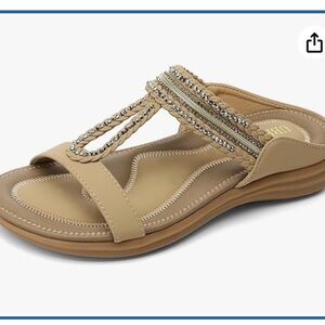 UBFEN Womens Slides Walking Sandals Comfortable Platform Slip On Dressy Summer 7